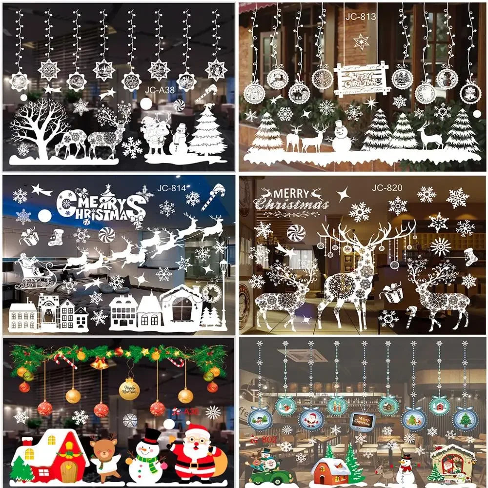 Christmas Wall &amp; Window Stickers – Holiday Décor Ornaments for Home &amp; New Year