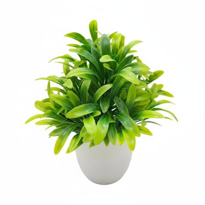 Artificial Potted Plant – Faux Greenery in Plastic Pot for Home, Desk &amp; Bedroom Décor 1pc
