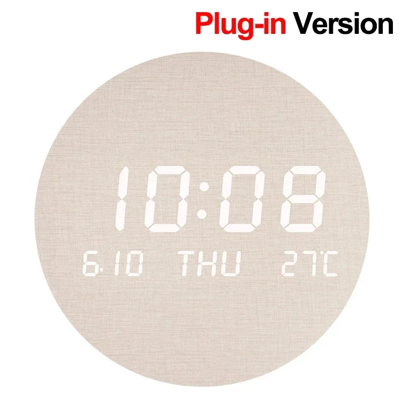 LED Digital Wall Clock – Silent Multi-Function Display with Time, Date &amp; Temperature