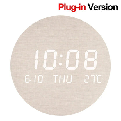 LED Digital Wall Clock – Silent Multi-Function Display with Time, Date &amp; Temperature