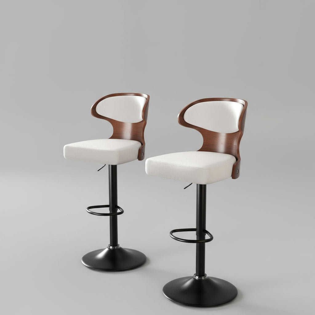 Modern PU Leather Bar Stools (Set of 2)