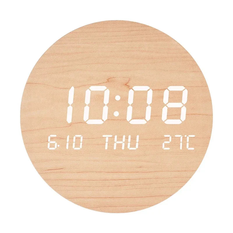 LED Digital Wall Clock – Silent Multi-Function Display with Time, Date &amp; Temperature