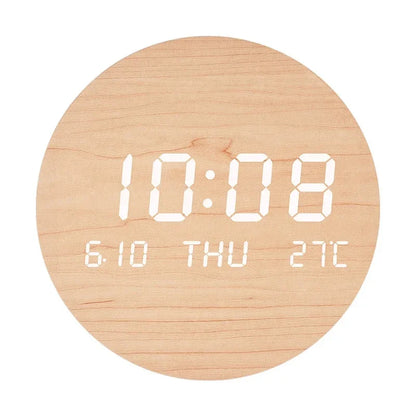 LED Digital Wall Clock – Silent Multi-Function Display with Time, Date &amp; Temperature