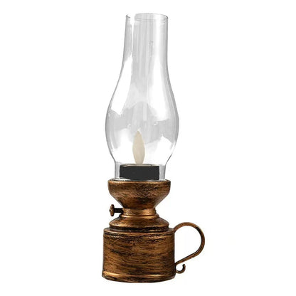 Vintage LED Lantern – Retro Hanging Oil Lamp Design, Battery Operated