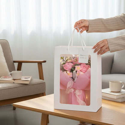 Crochet Rose Bouquet with Light Valentine’s Day Gift for Her