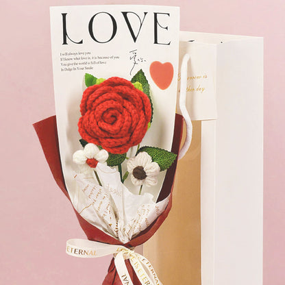 Crochet Rose Bouquet Romantic Gift Set for Girlfriend or Mothers Day